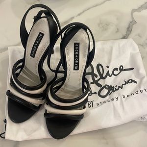 Alice & Olivia black and white heels